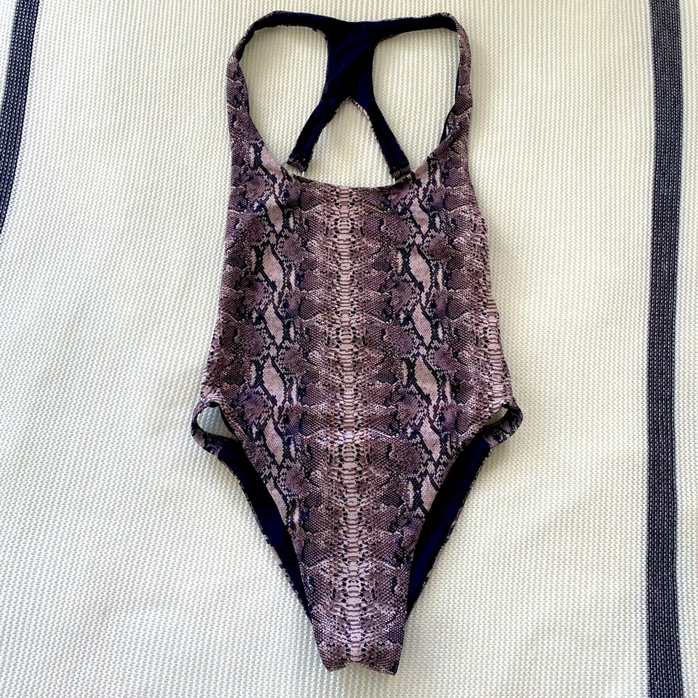 Frankies Bikinis snake print one piece
